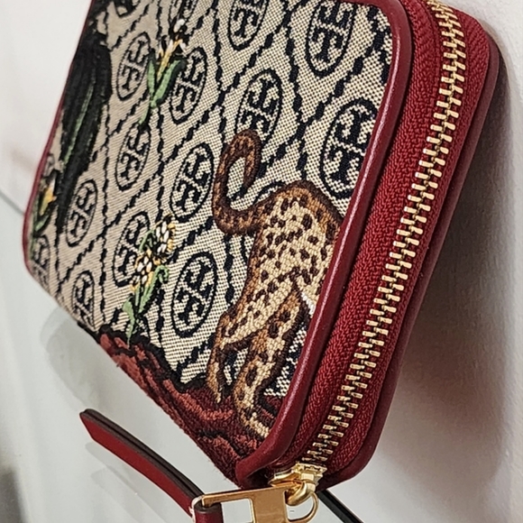 Tory Burch T Monogram Jacquard Embroidered Continental Wallet - Picture 8 of 15